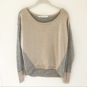 Athleta Grey and Tan Sweater with Thumb Holes